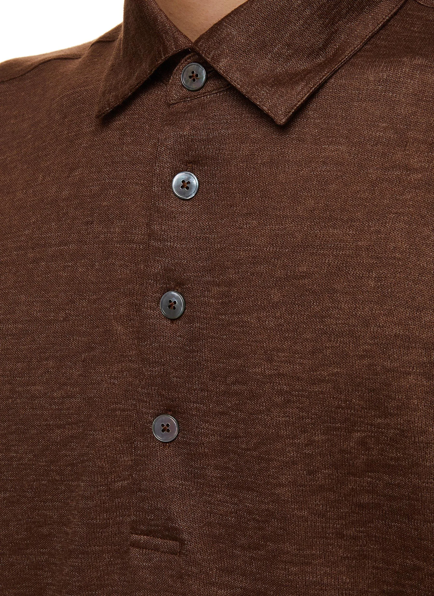 -----------ZEGNA ---- ------------ ----Linen Polo Shirt --