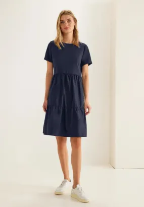 143565- Navy Cotton/Jersey Dress - Street One