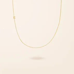 14K Gold One Asymmetrical Initial Necklace