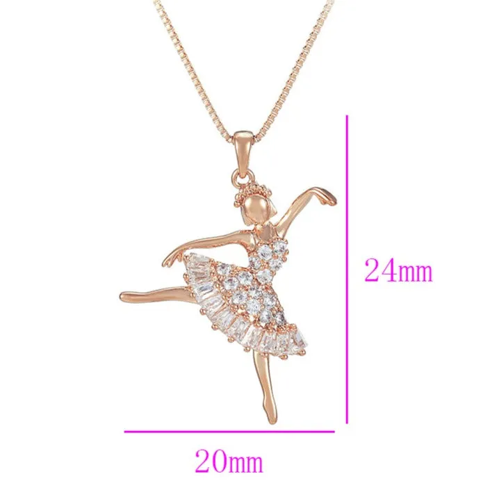 14K Rose Gold PlatedBallerina Necklace