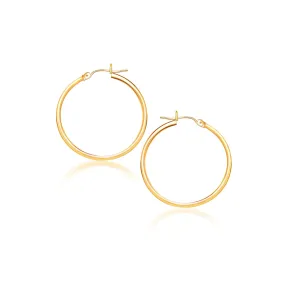 14k Yellow Gold Polished Hoop Earrings (40 mm)-rx49394