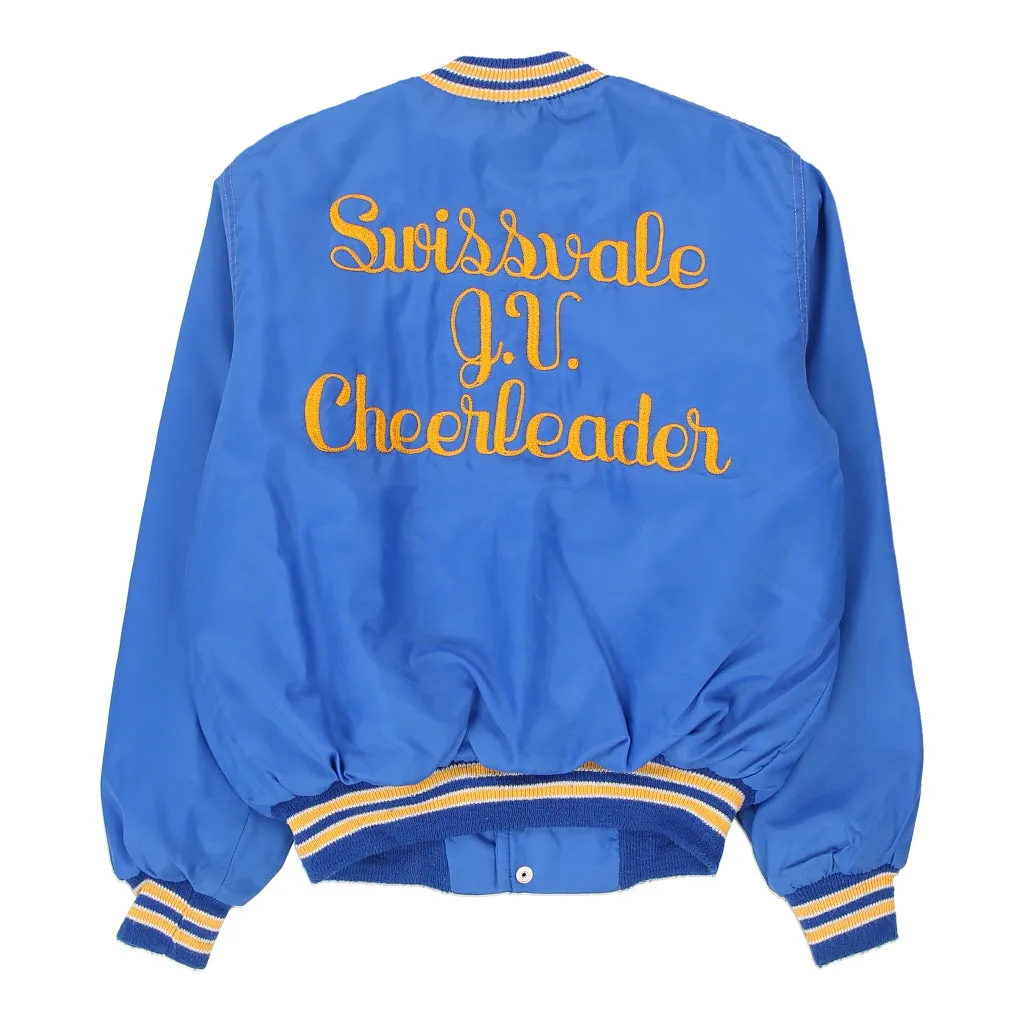 1980's Age 14 Swissvale Cheerleader West Wind Varsity Jacket - XL Blue Polyester Blend