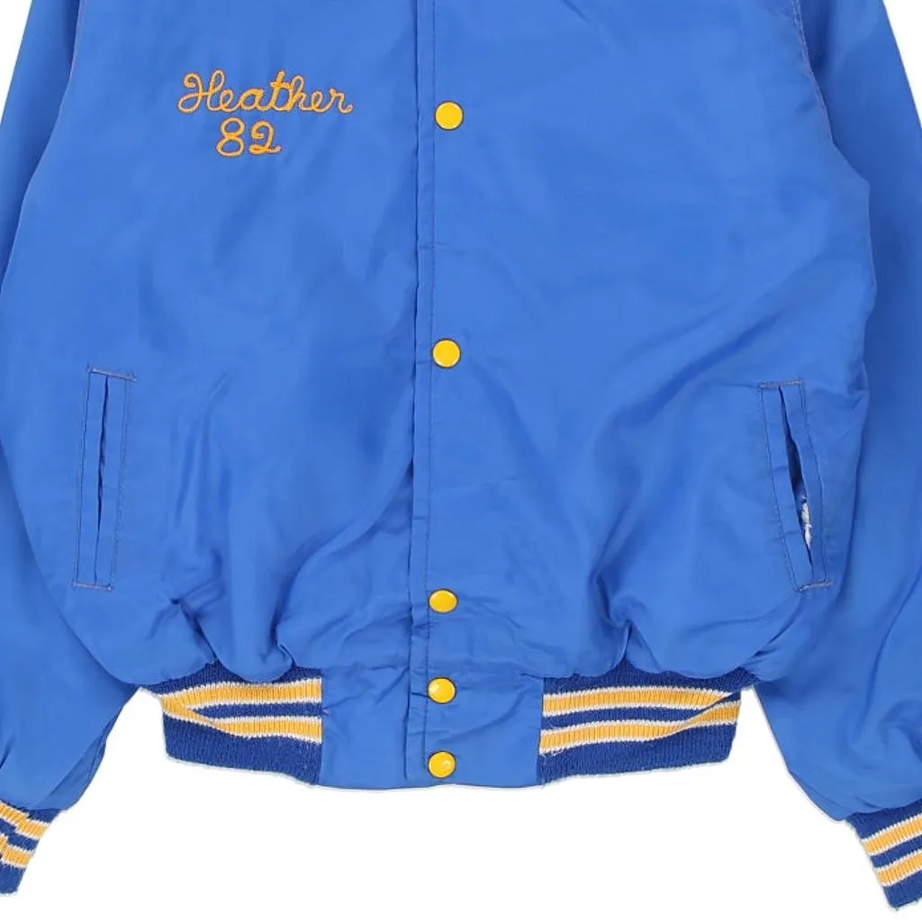 1980's Age 14 Swissvale Cheerleader West Wind Varsity Jacket - XL Blue Polyester Blend