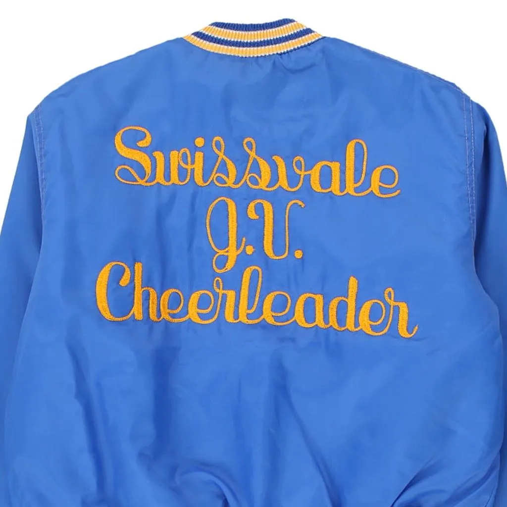 1980's Age 14 Swissvale Cheerleader West Wind Varsity Jacket - XL Blue Polyester Blend