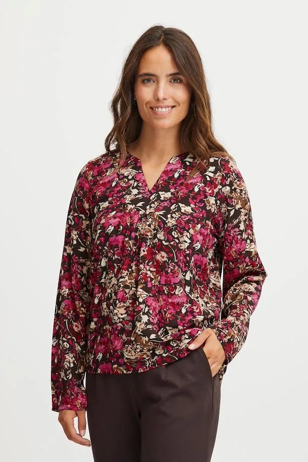 2662- Pink Print Blouse - Fransa