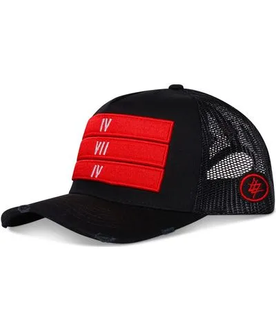 474 Co Men's Black / Red / White 474 Red 3 Bars Trucker Hat