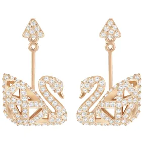 5358058 Swarovski Earrings FACET SWAN:EARRINGS DUAL CRY/ROS 