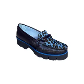 8810 Blue Animal Print Loafer