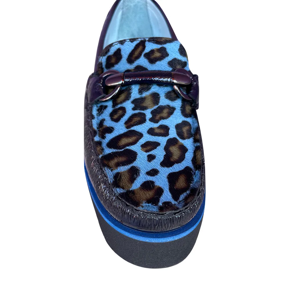 8810 Blue Animal Print Loafer