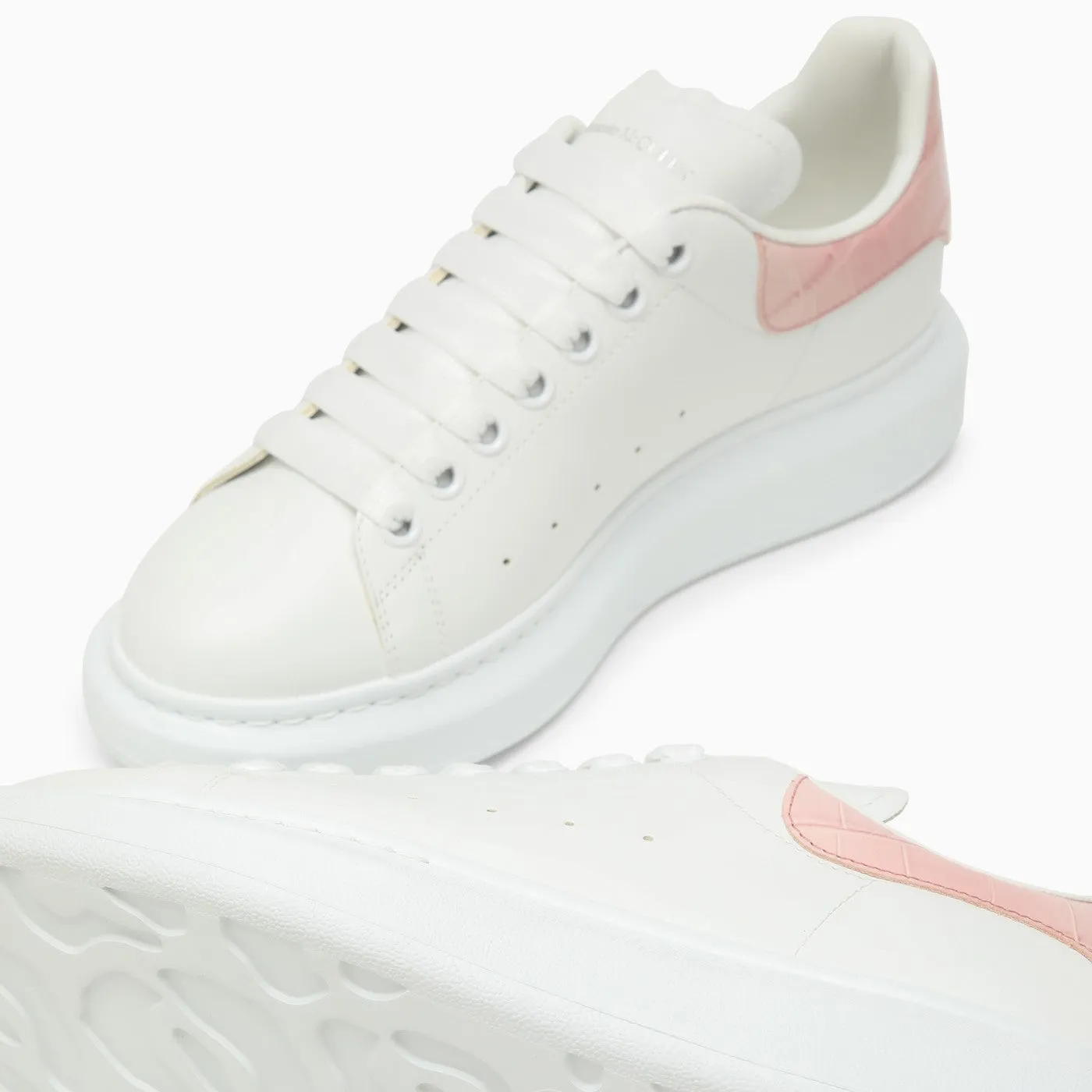 Alexander McQueen    Alexander Mc Queen White And Clay Oversized Sneakers