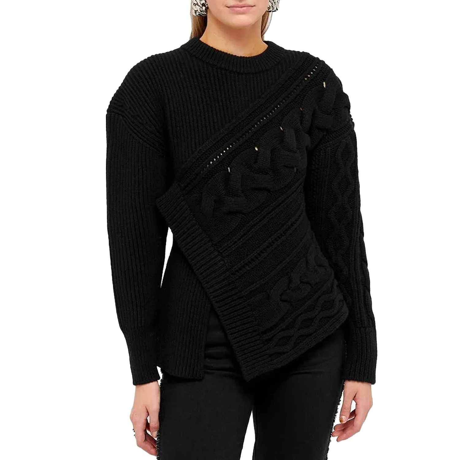 Alexander McQueen    Alexander Mcqueen Asymmetric Wool Jumper