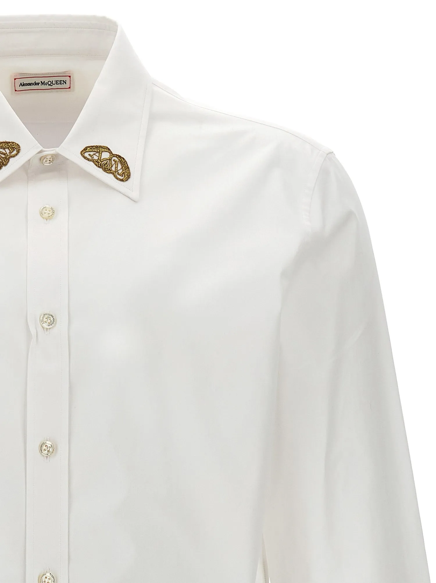 Alexander McQueen    Alexander Mcqueen Embroidered Collar Shirt