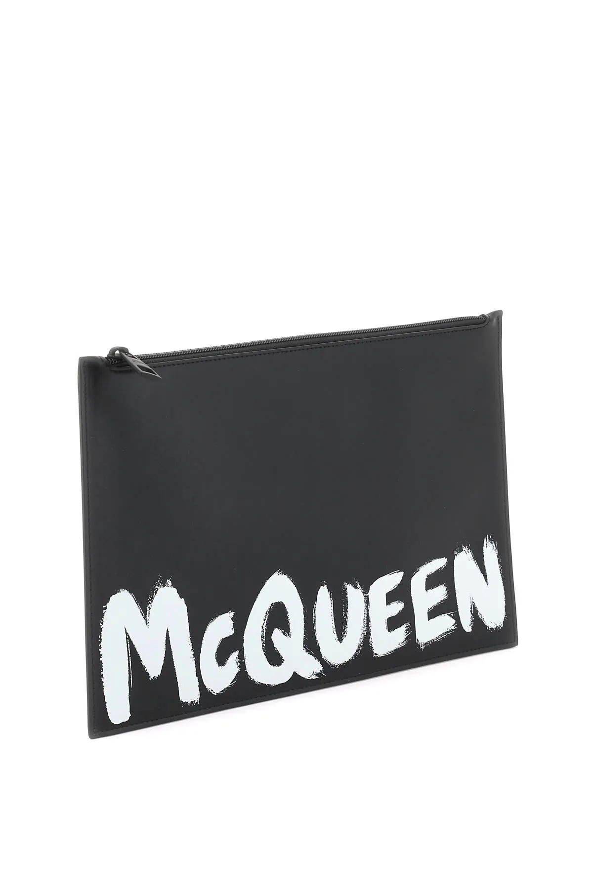 Alexander McQueen    Alexander Mcqueen 'Mcqueen Graffiti' Leather Flat Pouch