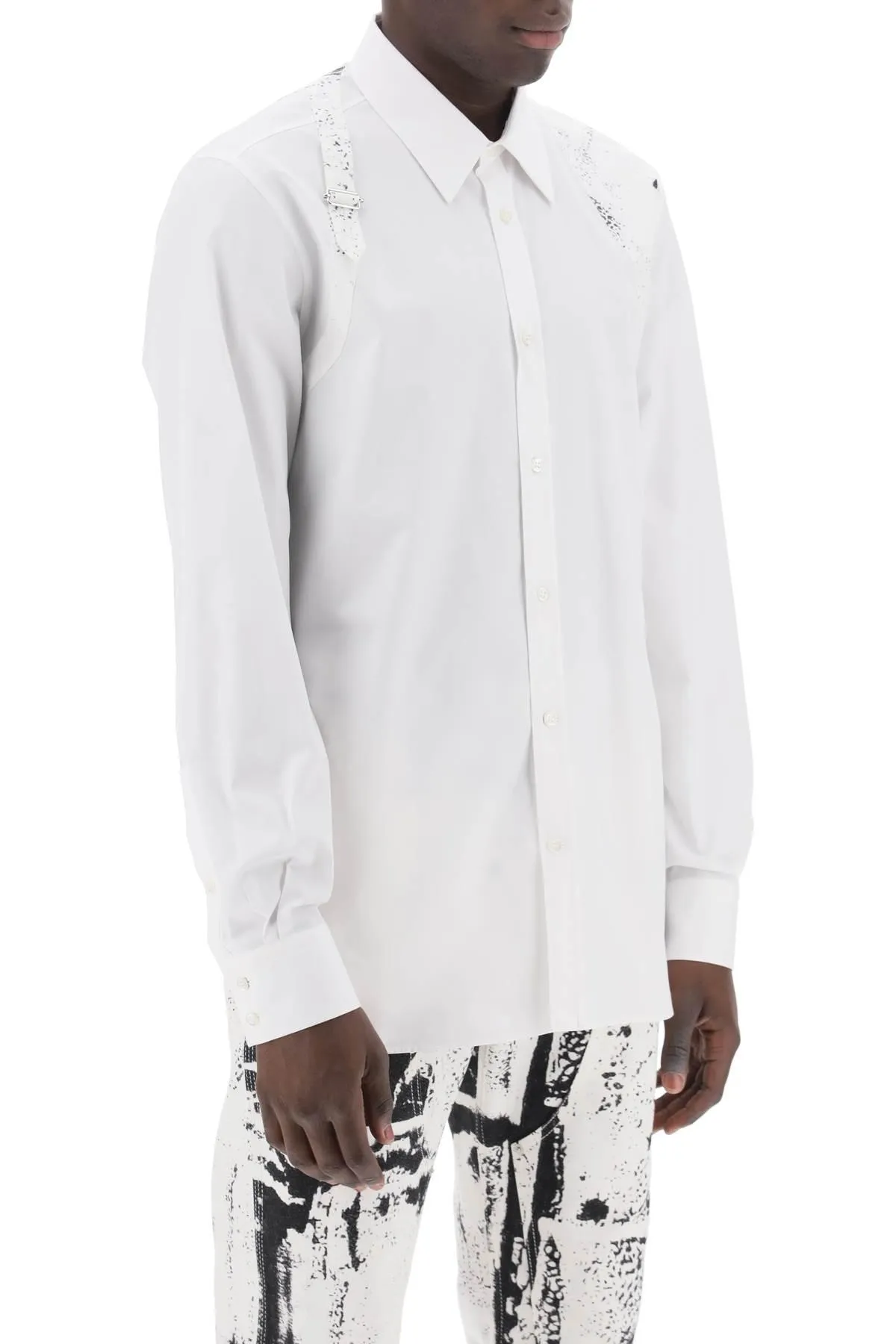 Alexander McQueen    Alexander Mcqueen Printed Harness Shirt