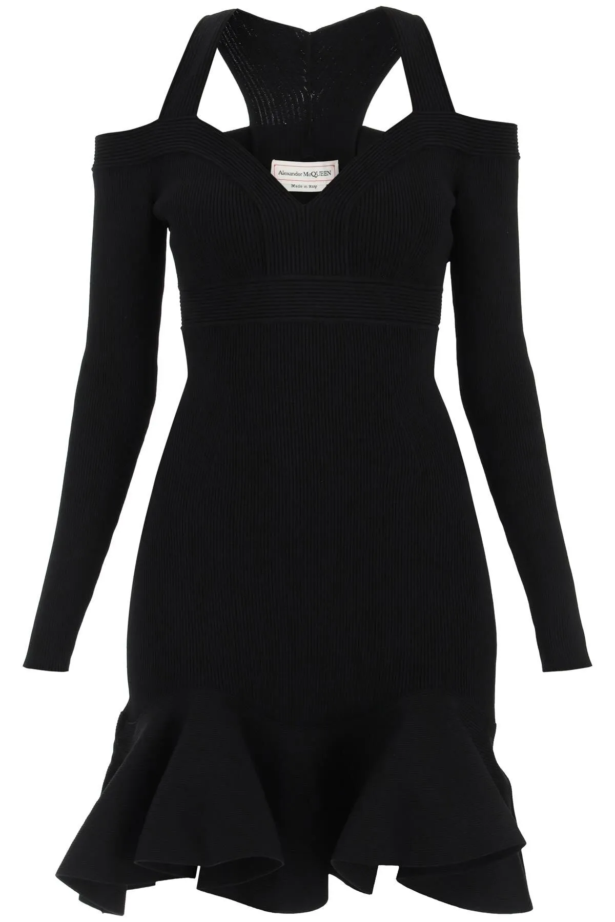 Alexander McQueen    Alexander Mcqueen Ribbed Knit Mini Dress