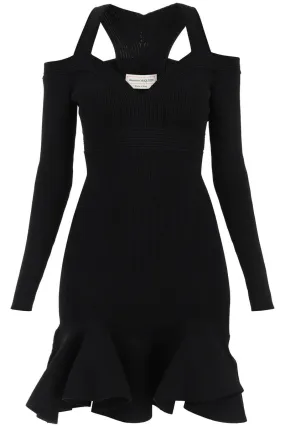 Alexander McQueen    Alexander Mcqueen Ribbed Knit Mini Dress