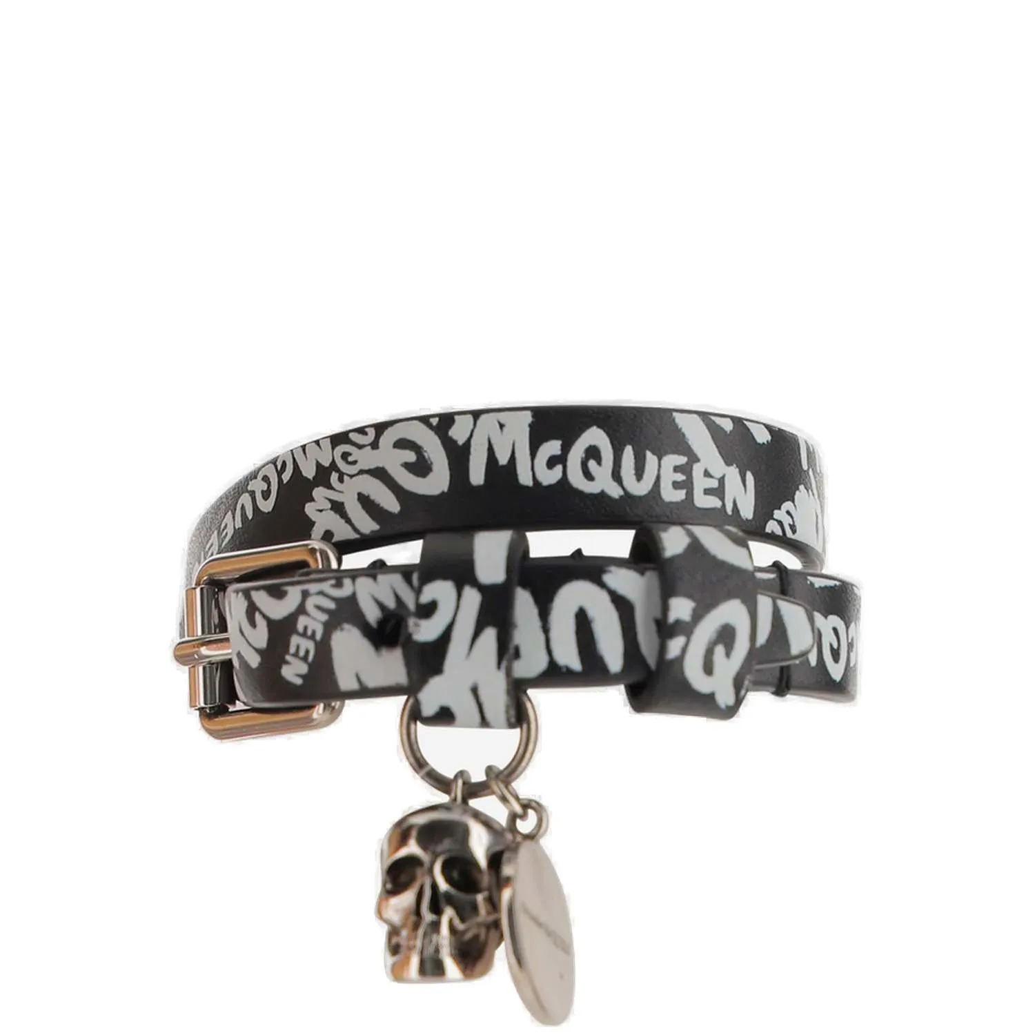 Alexander McQueen Graffiti Printed Double Wrap Bracelet