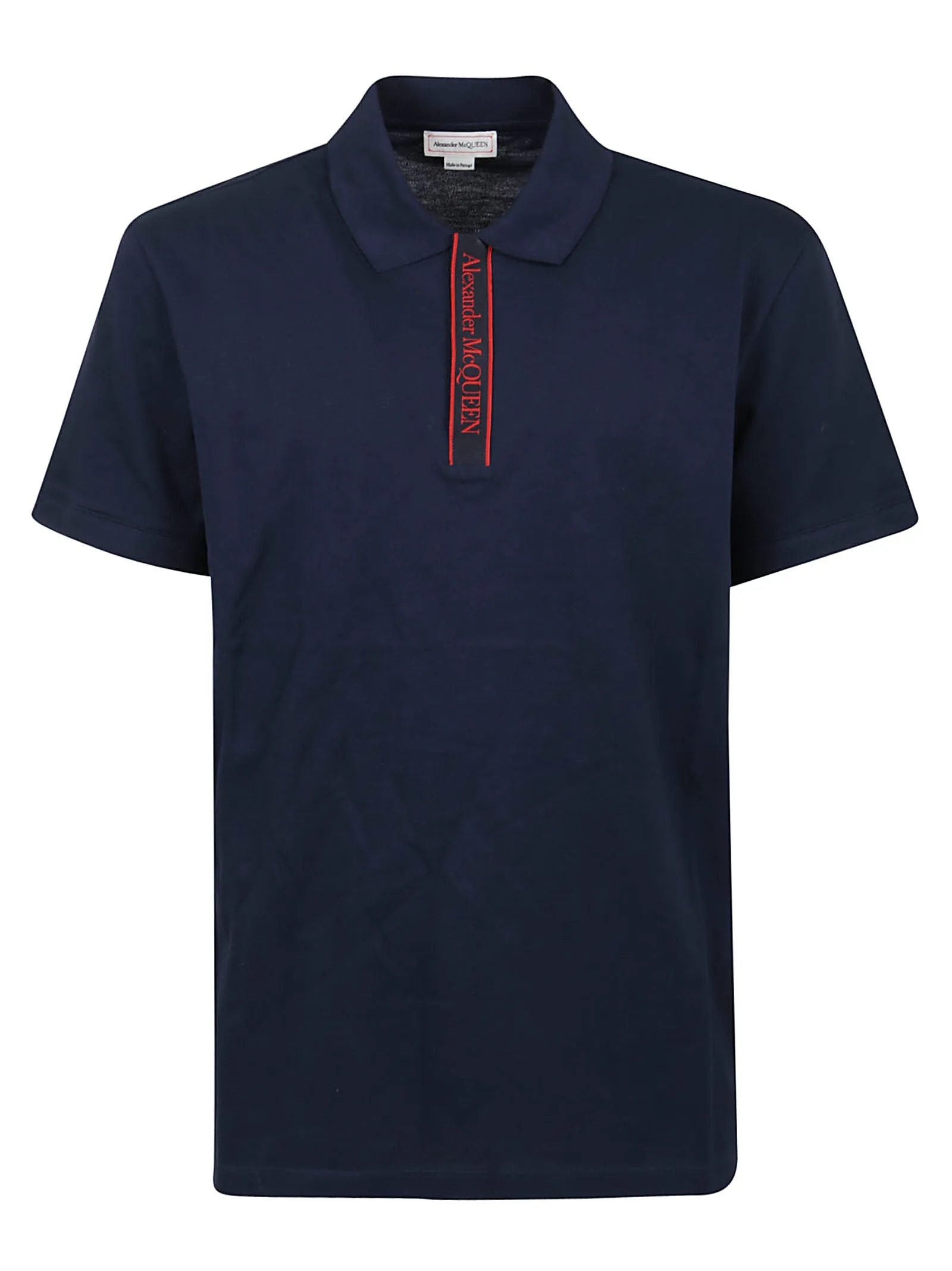 Alexander McQueen Logo-Tape Straight Hem Polo Shirt