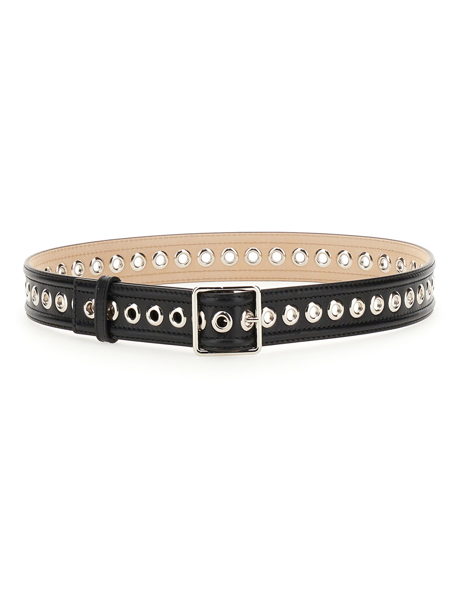 ALEXANDER McQUEEN    MEDIUM LEATHER BELT WITH EYELETS