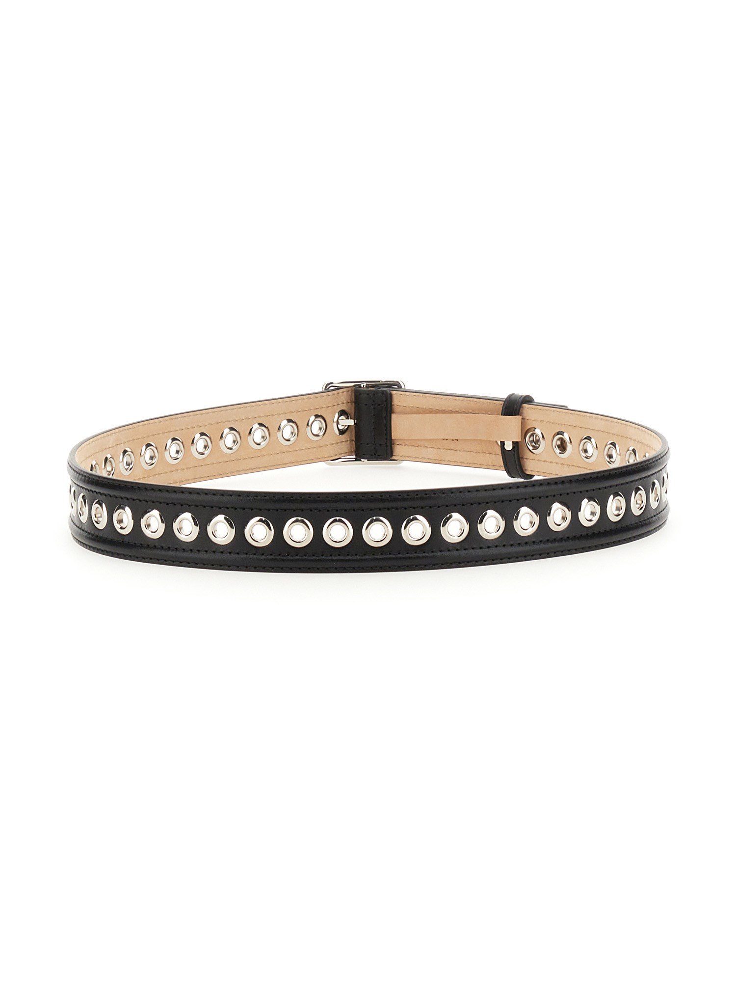 ALEXANDER McQUEEN    MEDIUM LEATHER BELT WITH EYELETS