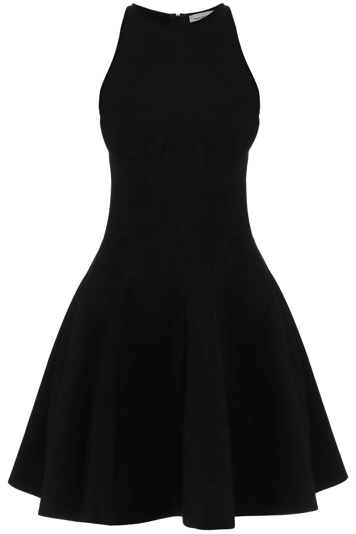 Alexander mcqueen mini knitted skater dress 791091 Q1A9V BLACK