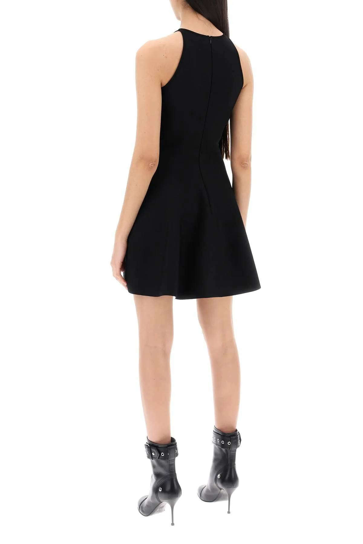 Alexander mcqueen mini knitted skater dress 791091 Q1A9V BLACK