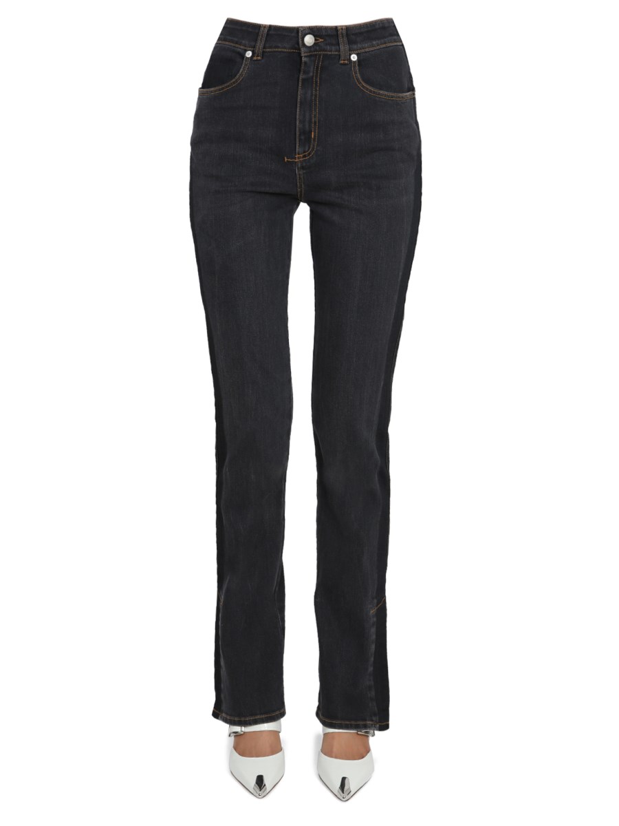 ALEXANDER McQUEEN    WIDE LEG COTTON DENIM JEANS