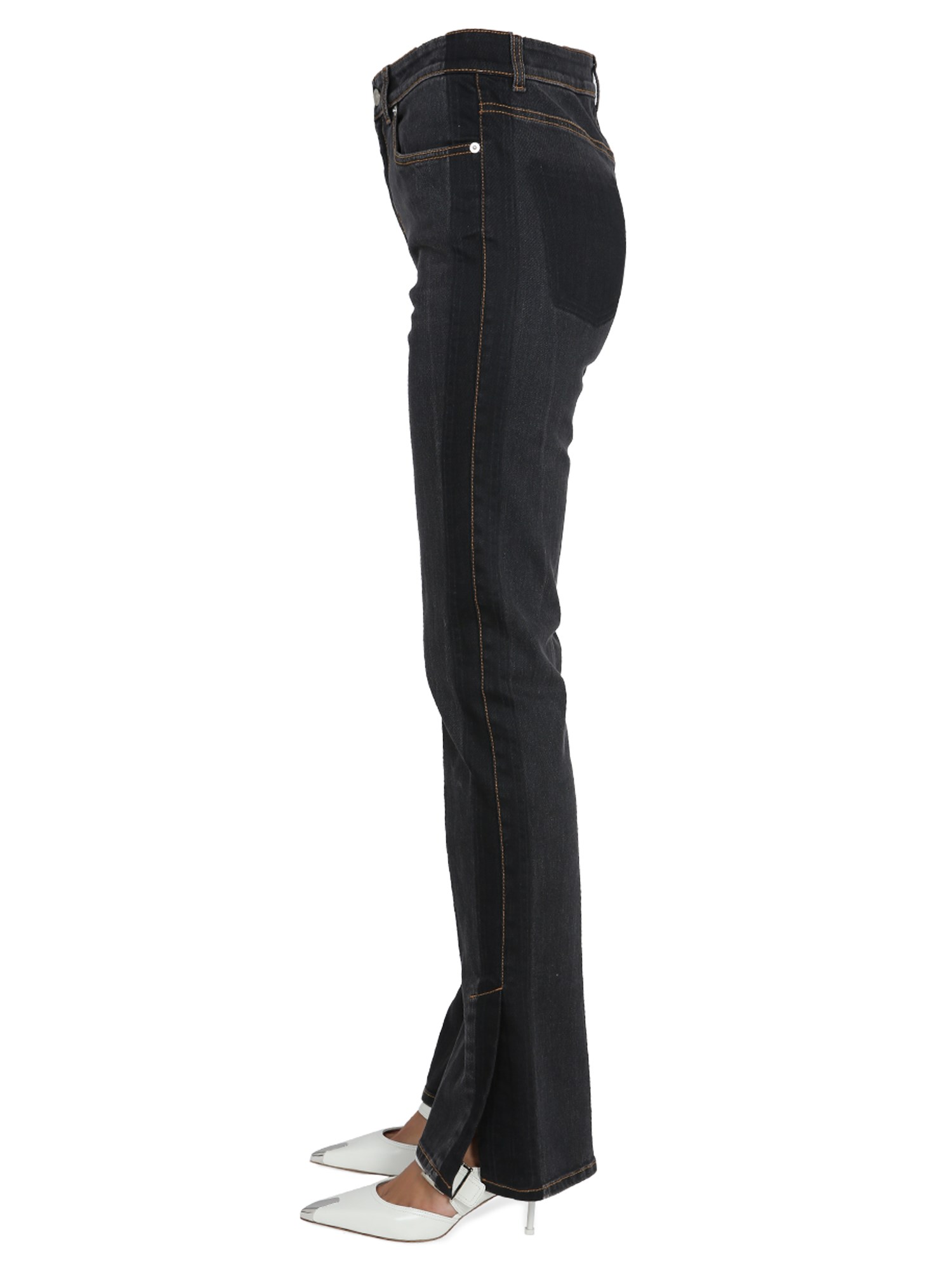 ALEXANDER McQUEEN    WIDE LEG COTTON DENIM JEANS