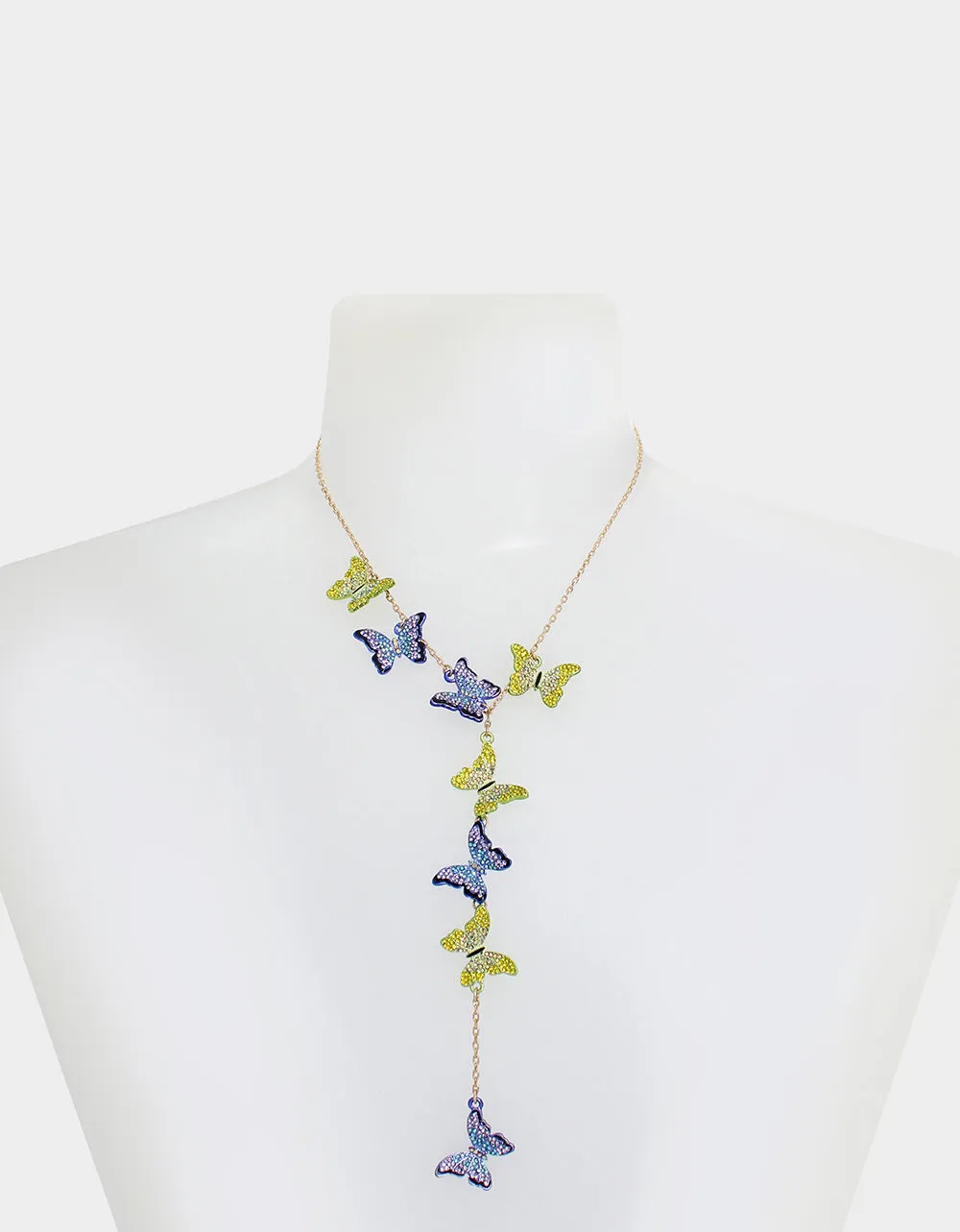 ALL A FLUTTER BUTTERFLY Y NECKLACE MULTI