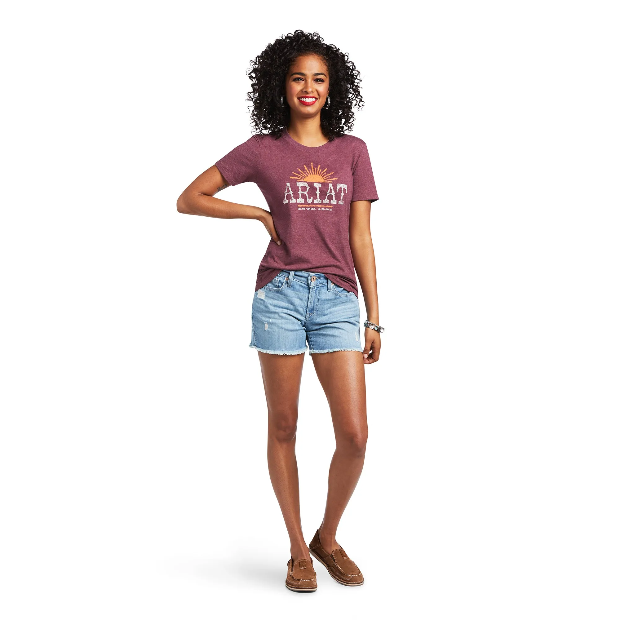 Ariat Amarillo Tee Burgundy Heather