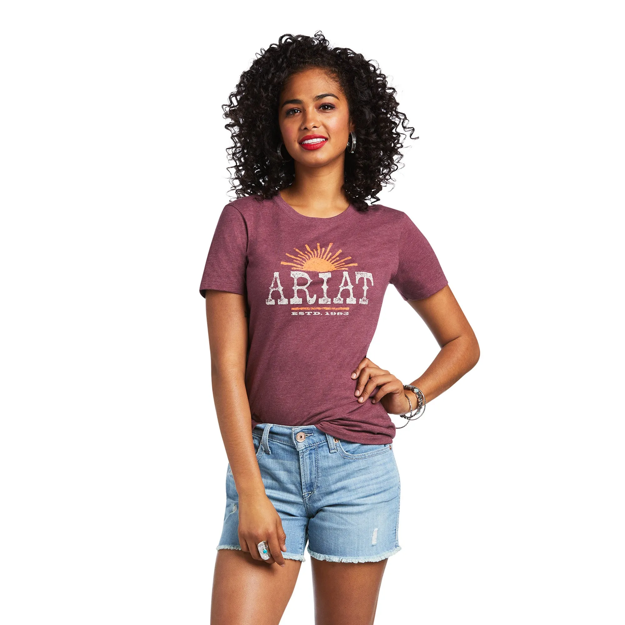 Ariat Amarillo Tee Burgundy Heather