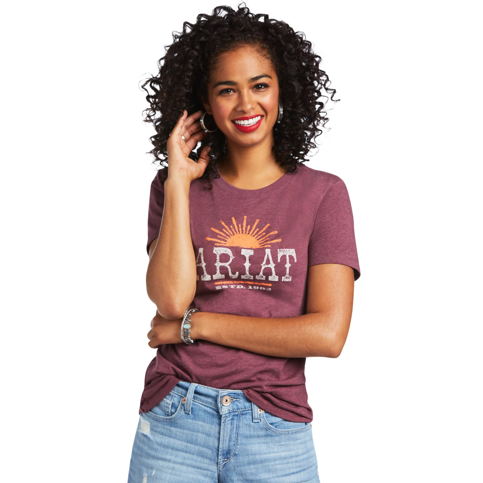 Ariat Amarillo Tee Burgundy Heather