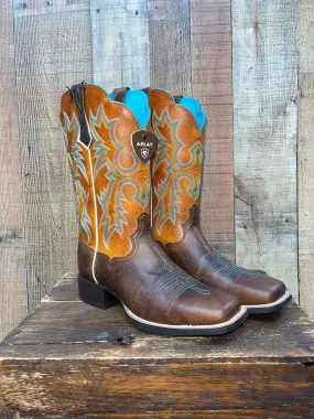 Ariat Tombstone Western Boots - Orange/Hickory