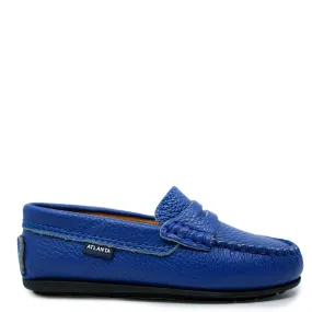 Atlanta Mocassin Royal Blue Pebbled Penny Loafer