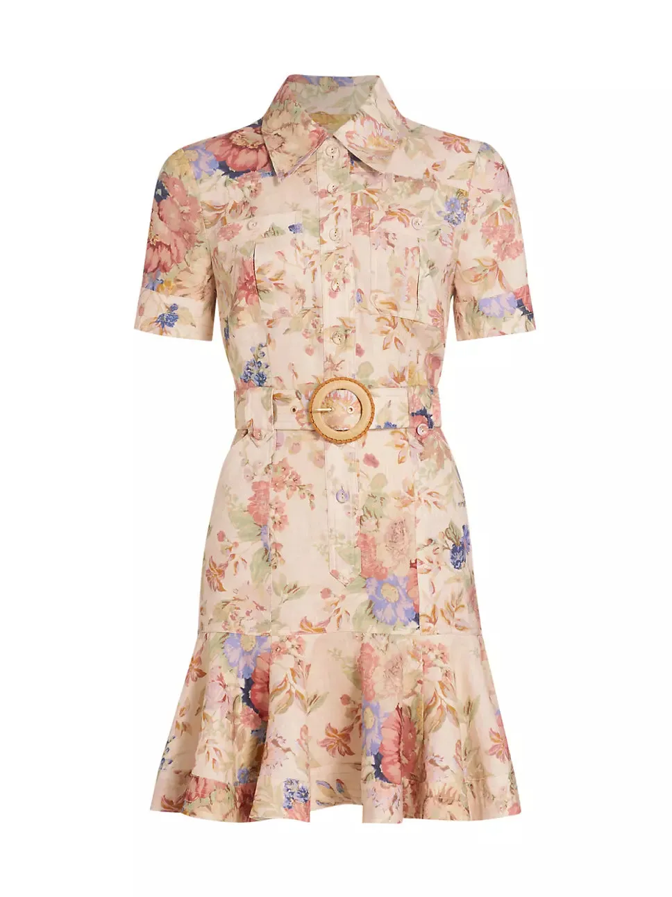 August Mini Dress - Cream Floral