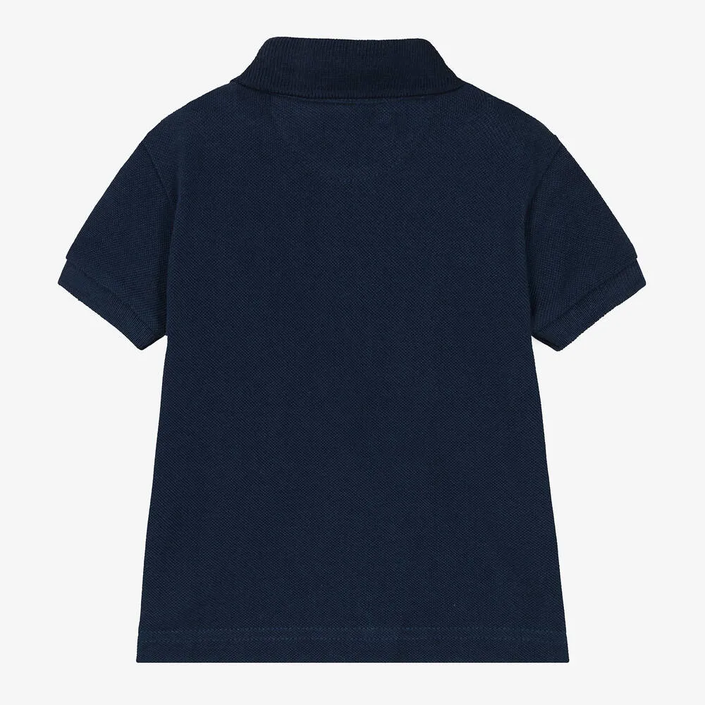 Baby Boys Blue Cotton Polo Shirt