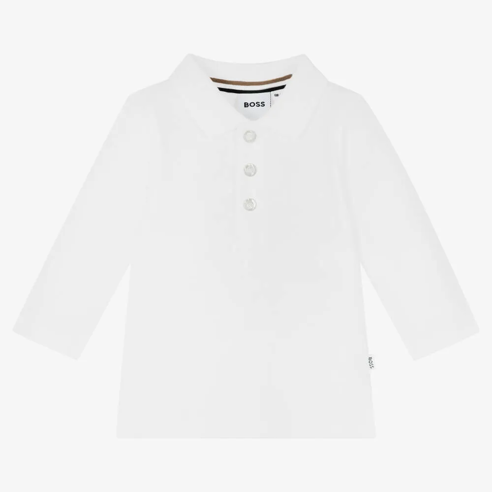 Baby Boys White Polo Shirt