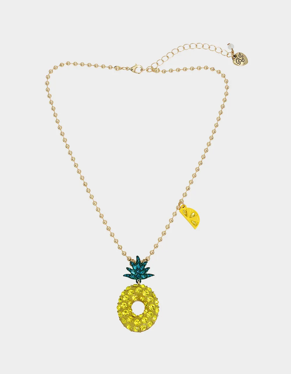 BETSEYS POOL PARTY PINEAPPLE NECKLACE YELLOW