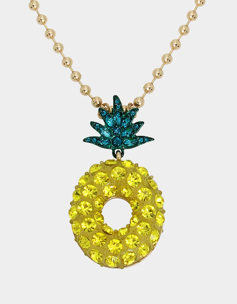 BETSEYS POOL PARTY PINEAPPLE NECKLACE YELLOW