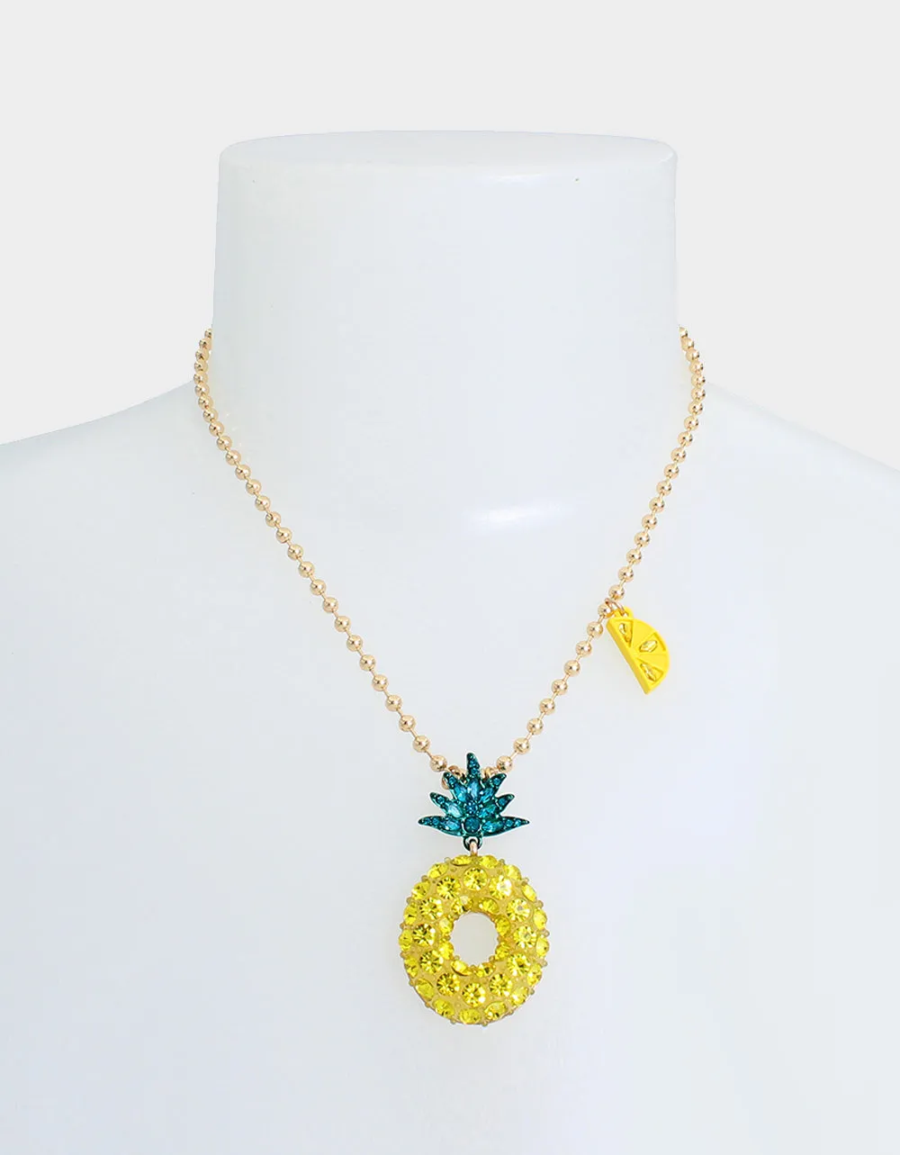 BETSEYS POOL PARTY PINEAPPLE NECKLACE YELLOW