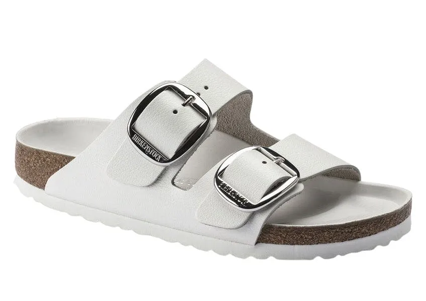 Birkenstock ARIZONA White Big Buckle White Leather Sandal