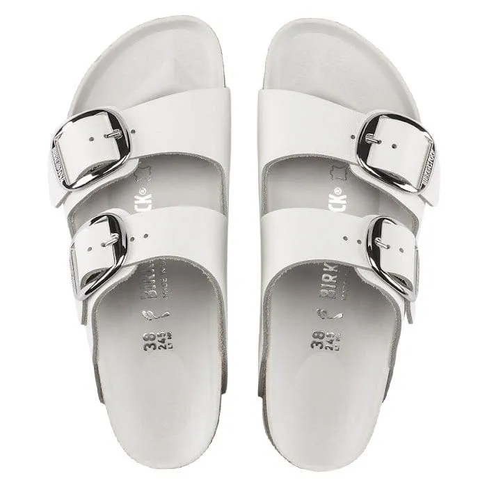 Birkenstock ARIZONA White Big Buckle White Leather Sandal