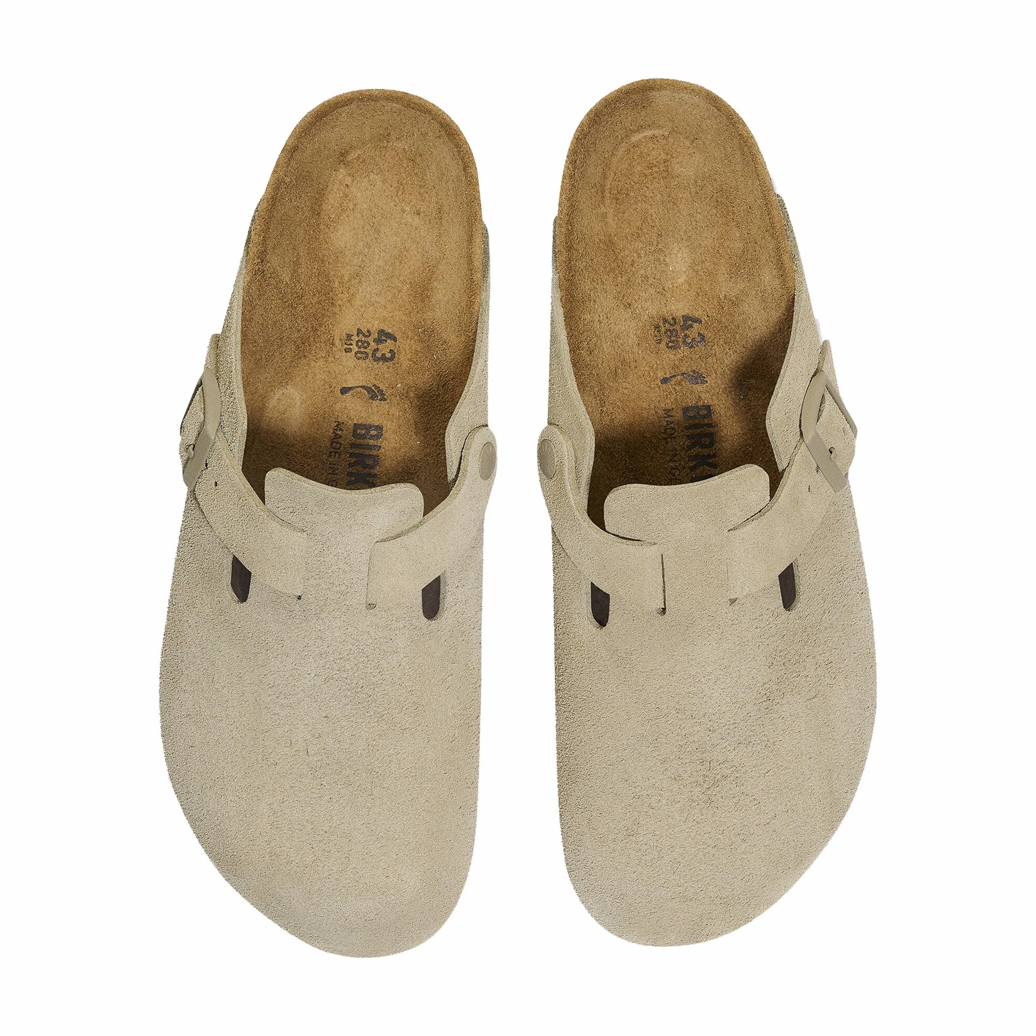 Birkenstock Boston Suede Leather - Regular (Faded Khaki)