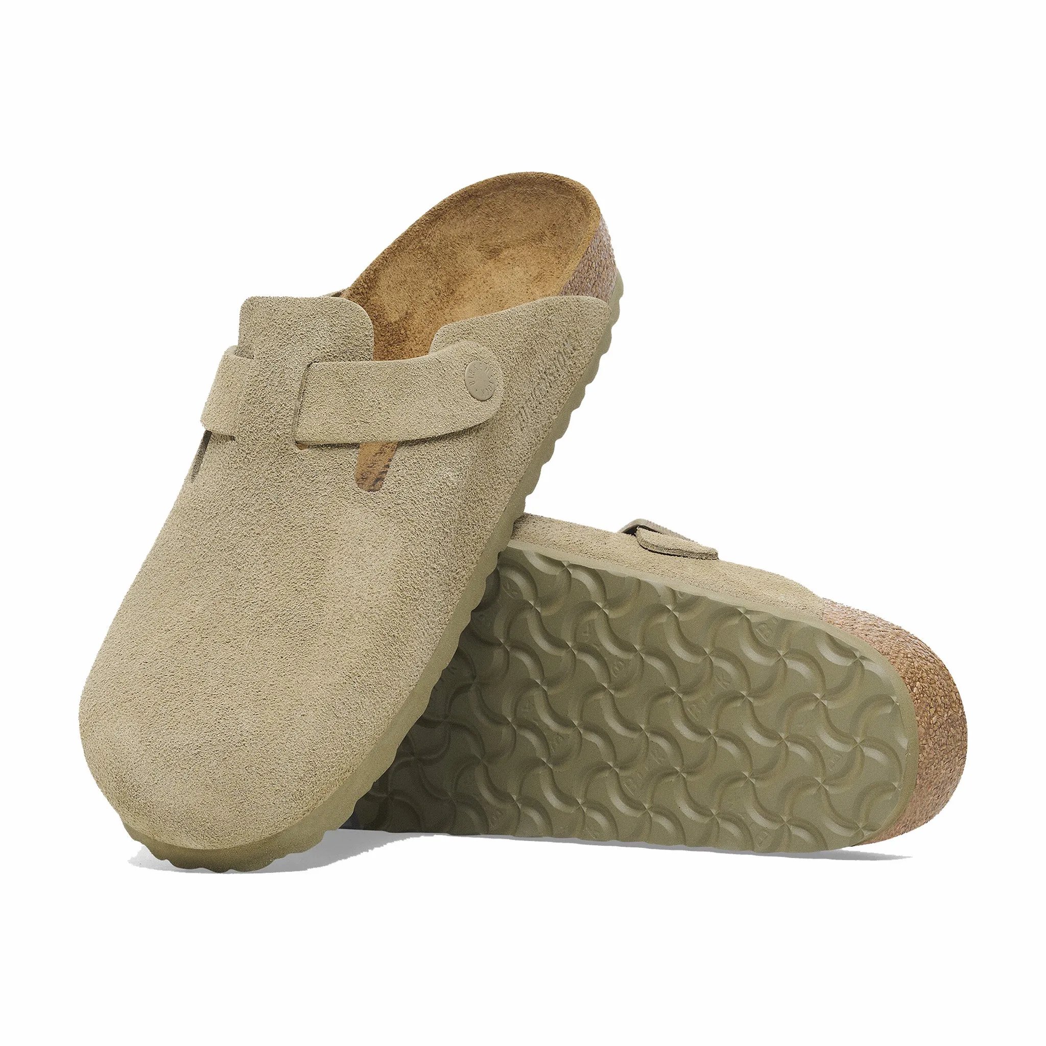 Birkenstock Boston Suede Leather - Regular (Faded Khaki)