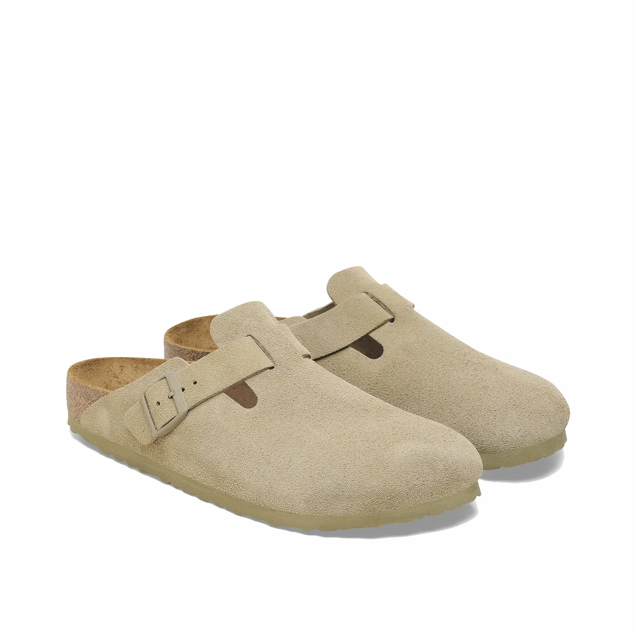 Birkenstock Boston Suede Leather - Regular (Faded Khaki)