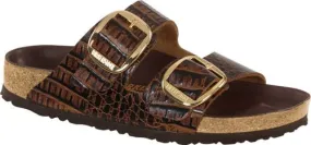 Birkenstock mule Arizona big buckle Embossed gator brown