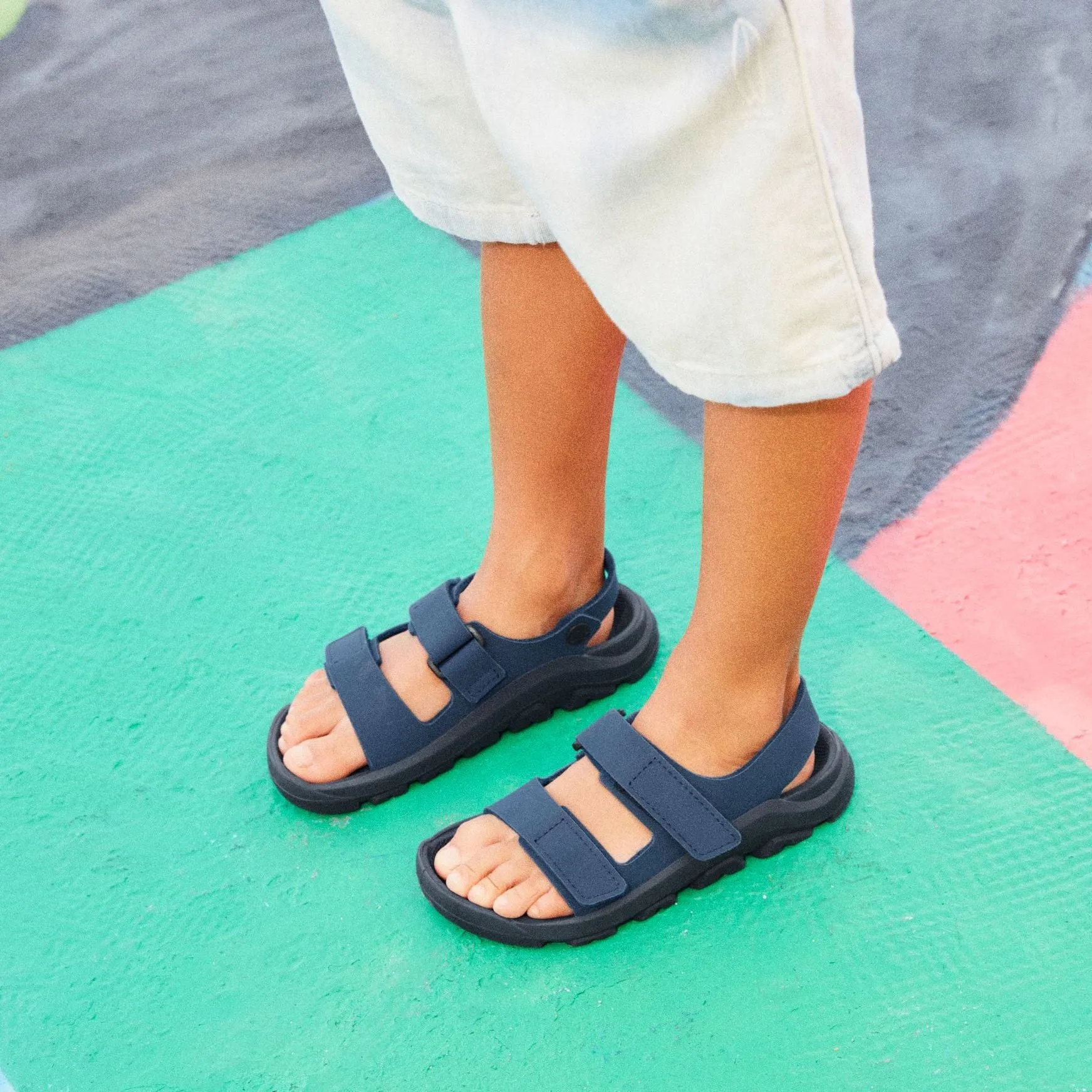 Birkenstock Rugged Kids Mogami Hook & Loop midnight textile