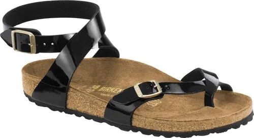 Birkenstock thong sandal Yara BFLA patent black