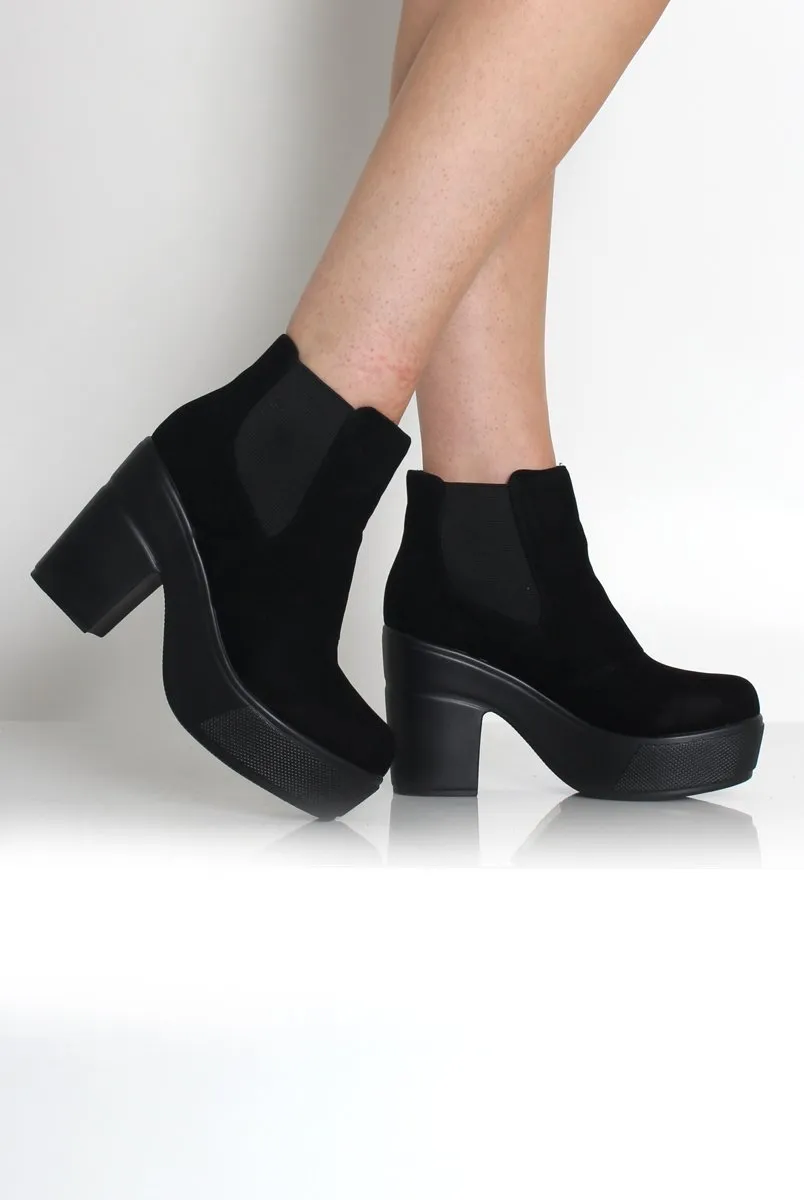 Blair Black Suede Platform Boots