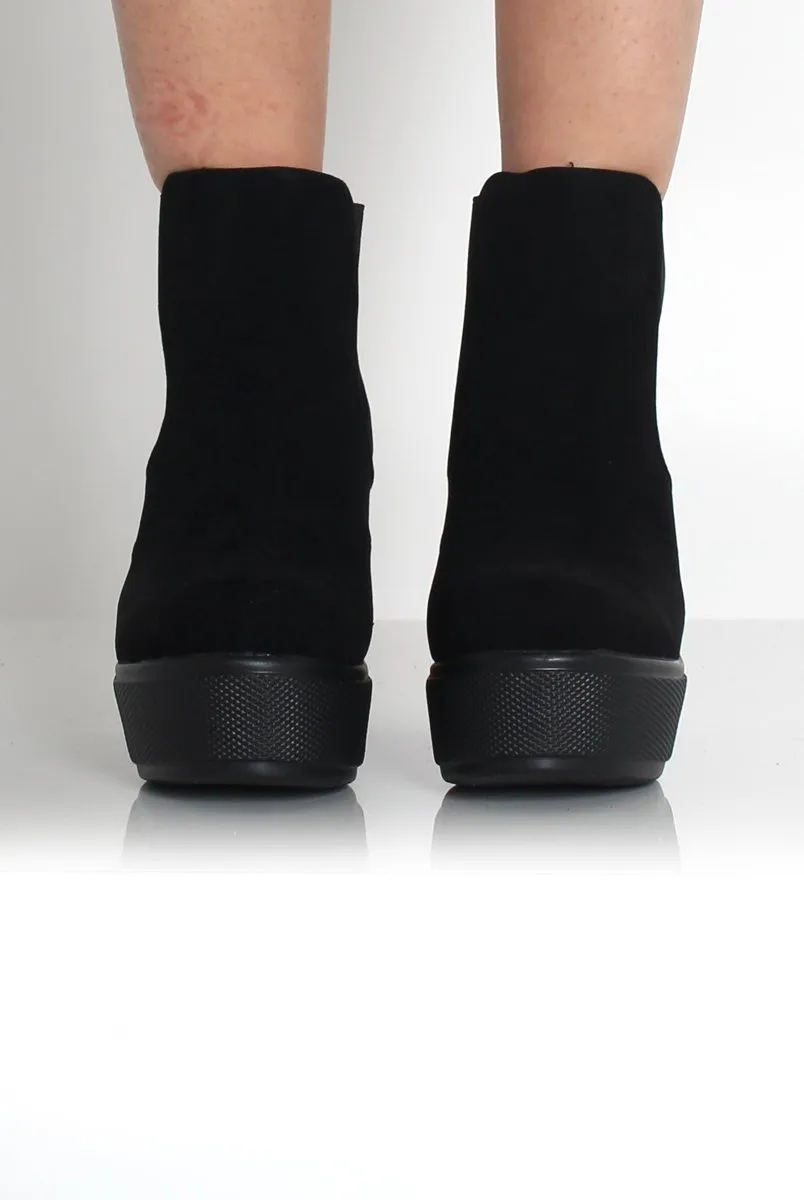 Blair Black Suede Platform Boots